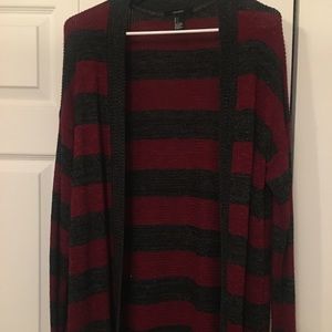 Forever 21 Red and Grey Cardigan size L